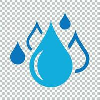 Water drop icon in flat style. Raindrop vector illustration on isolated background. Droplet water blob business concept.