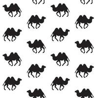 Vector seamless pattern of black camel silhouette