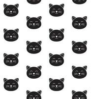 Vector seamless pattern of cat face head