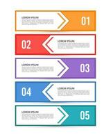 List diagram with 5 steps into success. Infographic element template. Vector illustration.