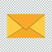 Mail envelope icon in flat style. Email message vector illustration on isolated background. Mailbox e-mail business concept.