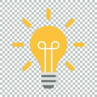 Light bulb icon in flat style. Lightbulb vector illustration on isolated background. Lamp idea business concept.