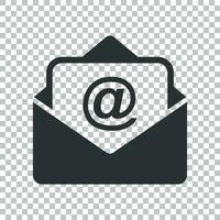 Mail envelope icon in flat style. Email message vector illustration on isolated background. Mailbox e-mail business concept.