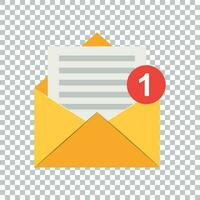 Mail envelope icon in flat style. Email message vector illustration on isolated background. Mailbox e-mail business concept.