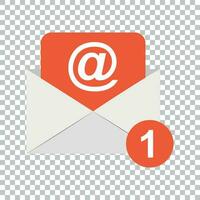 Mail envelope icon in flat style. Email message vector illustration on isolated background. Mailbox e-mail business concept.