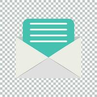 Mail envelope icon in flat style. Email message vector illustration on isolated background. Mailbox e-mail business concept.