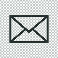 Mail envelope icon in flat style. Email message vector illustration on isolated background. Mailbox e-mail business concept.