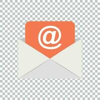 Mail envelope icon in flat style. Email message vector illustration on isolated background. Mailbox e-mail business concept.