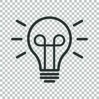 Light bulb icon in flat style. Lightbulb vector illustration on isolated background. Lamp idea business concept.