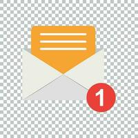 Mail envelope icon in flat style. Email message vector illustration on isolated background. Mailbox e-mail business concept.