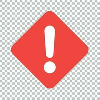 Exclamation mark icon in flat style. Danger alarm vector illustration on isolated background. Caution risk business concept.