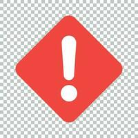 Exclamation mark icon in flat style. Danger alarm vector illustration on isolated background. Caution risk business concept.