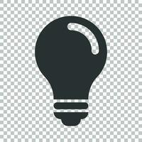 ligero bulbo icono en plano estilo. bombilla vector ilustración en aislado antecedentes. lámpara idea negocio concepto.