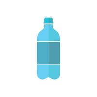 Water bottle icon in flat style. Plastic soda bottle vector illustration on white isolated background. Liquid water business concept.