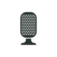 Microphone icon in flat style. Mic broadcast vector illustration on white isolated background. Microphone mike speech business concept.