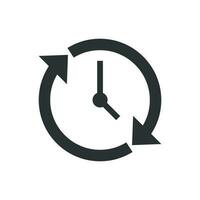 Clock countdown icon in flat style. Time chronometer vector illustration on white isolated background. Clock business concept.