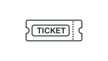 Cinema ticket icon in flat style. Admit one coupon entrance vector illustration on white isolated background. Ticket business concept.