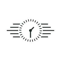 Clock countdown icon in flat style. Time chronometer vector illustration on white isolated background. Clock business concept.