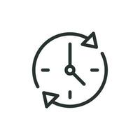 Clock countdown icon in flat style. Time chronometer vector illustration on white isolated background. Clock business concept.