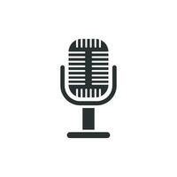 Microphone icon in flat style. Mic broadcast vector illustration on white isolated background. Microphone mike speech business concept.