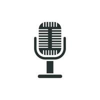 Microphone icon in flat style. Mic broadcast vector illustration on white isolated background. Microphone mike speech business concept.