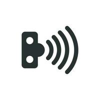 Motion sensor icon in flat style. Sensor waves vector illustration on white isolated background. Security connection business concept.
