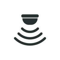 Motion sensor icon in flat style. Sensor waves vector illustration on white isolated background. Security connection business concept.