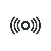 Motion sensor icon in flat style. Sensor waves vector illustration on white isolated background. Security connection business concept.