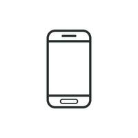 Smartphone icon in flat style. Phone handset vector illustration on white isolated background. Smartphone business concept.