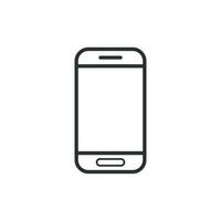 Smartphone icon in flat style. Phone handset vector illustration on white isolated background. Smartphone business concept.