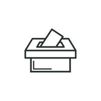 Election voter box icon in flat style. Ballot suggestion vector illustration on white isolated background. Election vote business concept.