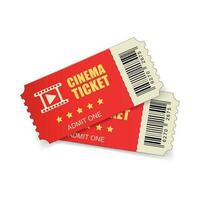 Realistic cinema ticket icon in flat style. Admit one coupon entrance vector illustration on white isolated background. 3d ticket business concept.