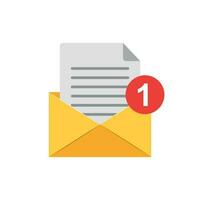 Mail envelope icon in flat style. Email message vector illustration on white isolated background. Mailbox e-mail business concept.