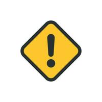 Exclamation mark icon in flat style. Danger alarm vector illustration on white isolated background. Caution risk business concept.