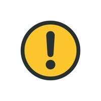 Exclamation mark icon in flat style. Danger alarm vector illustration on white isolated background. Caution risk business concept.