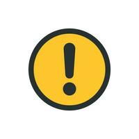 Exclamation mark icon in flat style. Danger alarm vector illustration on white isolated background. Caution risk business concept.