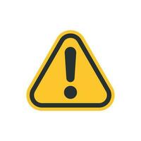 Exclamation mark icon in flat style. Danger alarm vector illustration on white isolated background. Caution risk business concept.