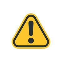 Exclamation mark icon in flat style. Danger alarm vector illustration on white isolated background. Caution risk business concept.