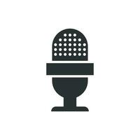 Microphone icon in flat style. Mic broadcast vector illustration on white isolated background. Microphone mike speech business concept.