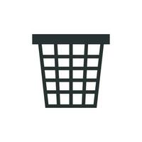Trash bin garbage icon in flat style. Trash bucket vector illustration on white isolated background. Garbage basket business concept.