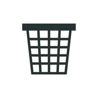 Trash bin garbage icon in flat style. Trash bucket vector illustration on white isolated background. Garbage basket business concept.