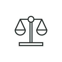 Scale comparison icon in flat style. Balance weight vector illustration on white isolated background. Scale compare business concept.