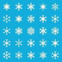 Snowflake set icon in flat style. Snow flake winter vector illustration on isolated background. Christmas snowfall snowflakes ornament collection business concept.