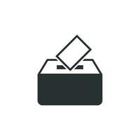 elección votante caja icono en plano estilo. votación sugerencia vector ilustración en blanco aislado antecedentes. elección votar negocio concepto.