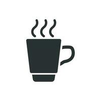 Coffee, tea cup icon in flat style. Coffee mug vector illustration on white isolated background. Drink business concept.