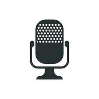 Microphone icon in flat style. Mic broadcast vector illustration on white isolated background. Microphone mike speech business concept.