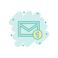 Cartoon colored mail envelope message icon in comic style. Mail illustration pictogram. Envelope sign splash business concept. vector