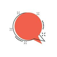 Vector cartoon blank empty speech bubble icon in comic style. Dialogue box illustration pictogram. Speech message splash effect concept.