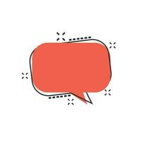 Vector cartoon blank empty speech bubble icon in comic style. Dialogue box illustration pictogram. Speech message splash effect concept.