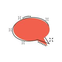 Vector cartoon blank empty speech bubble icon in comic style. Dialogue box illustration pictogram. Speech message splash effect concept.